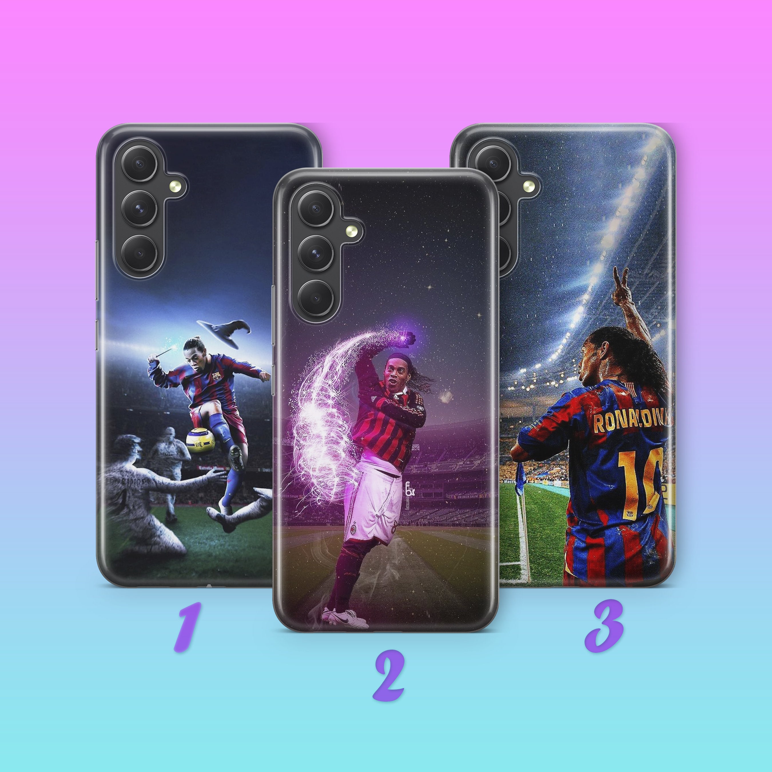 Ronaldinho 9 Housse pour Samsung A14 A15 A16 A17 A25 A26 A33 A34 A35 A36 A53 A54 A55 A56 A72 A73 + d'autres modèles