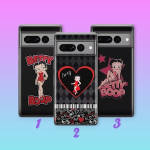 Betty Boop 2 Telefoon Case Cover Voor Google Pixel 6 7 7A 8 8A 9 Pro XL Model Stripfiguur Mooi geanimeerd meisje Vintage Klassiek