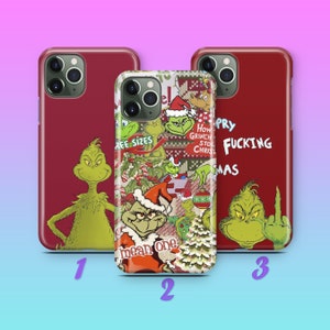 Grinch K4 Phone Case Cover For Apple iPhone 11 12 13 14 15 16 PRO PLuS MiNI MAX Models Green Furry Fuzzy Elf Mean Funny Who Stole Christmas