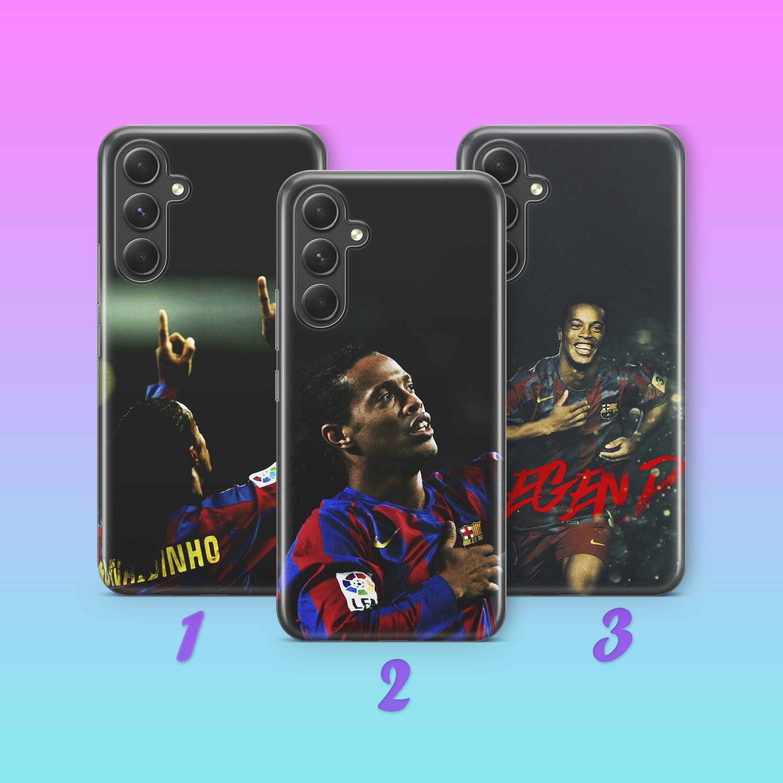 Ronaldinho 3 Housse pour Samsung A14 A15 A16 A17 A25 A26 A34 A35 A36 A37 A54 A55 A56 A57 A72 A73 + d'autres modèles