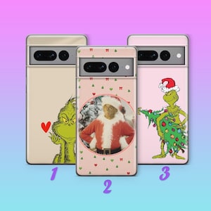 Grinch K8 Phone Case Cover For Google Pixel 6 7 7A 8 8A 9 Pro XL Model Cartoon Character Green Furry Fuzzy Elf Mean Funny Stole Christmas