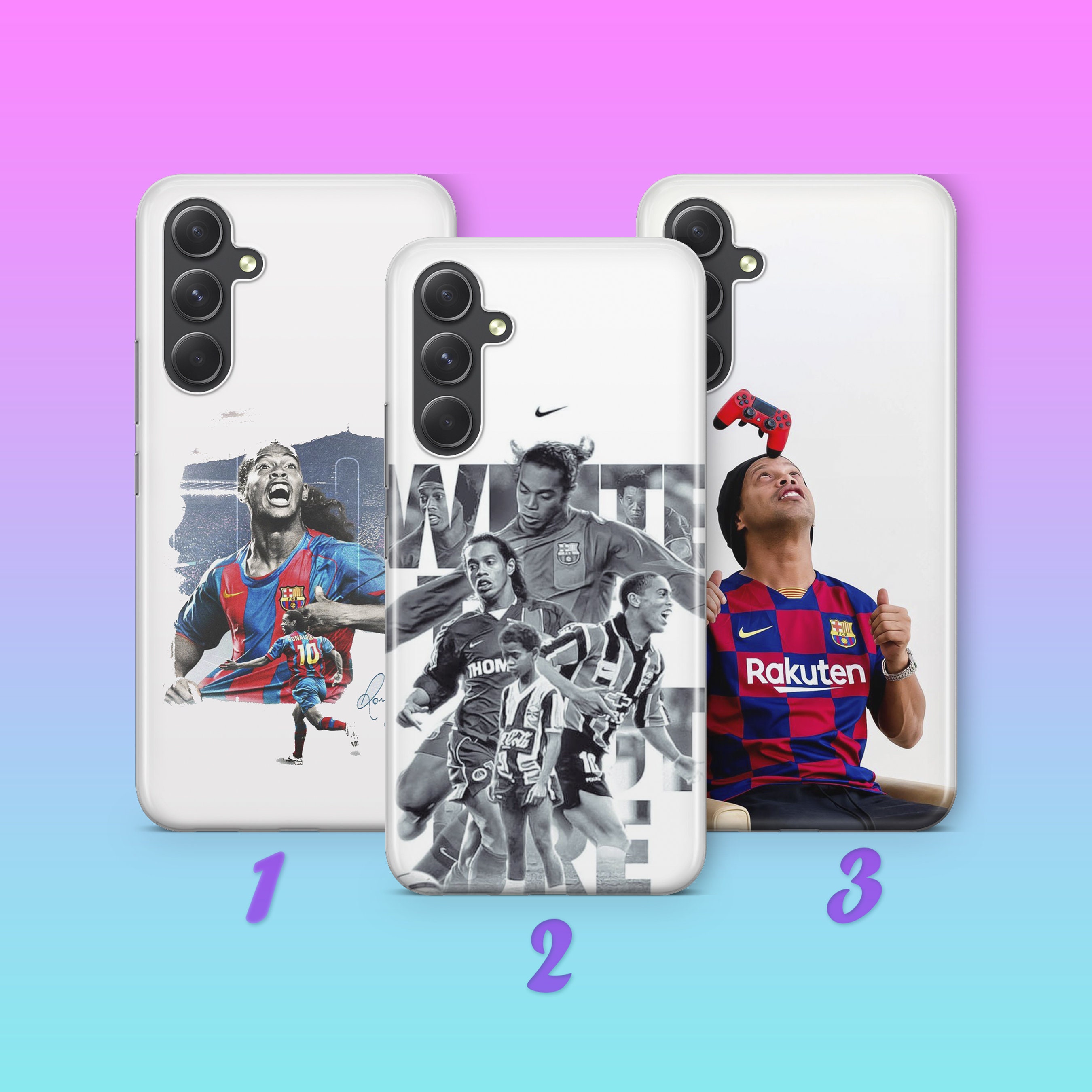 Ronaldinho 1 Housse pour Samsung A14 A15 A16 A17 A25 A26 A33 A34 A35 A36 A53 A54 A55 A56 A72 A73 + d'autres modèles