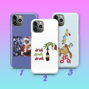 Grinch K9 Phone Case Cover For Apple iPhone 11 12 13 14 15 16 PRO PLuS MiNI MAX Models Green Furry Fuzzy Elf Mean Funny Who Stole Christmas