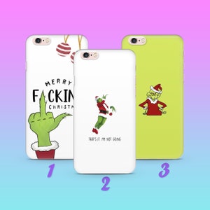 Grinch K6 Phone Case Cover For Apple iPhone 5 SE 2020 2022 6 7 8 X Xs XR MaX PLuS Models Green Furry Fuzzy Elf Mean Funny Stole Christmas