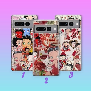 Betty Boop 3 Telefoon Case Cover Voor Google Pixel 6 7 7A 8 8A 9 Pro XL Model Stripfiguur Mooi geanimeerd meisje Vintage Klassiek