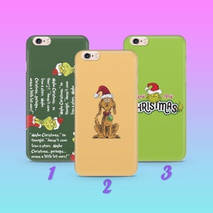 Grinch K7 Phone Case Cover For Apple iPhone 5 SE 2020 2022 6 7 8 X Xs XR MaX PLuS Models Green Furry Fuzzy Elf Mean Funny Stole Christmas