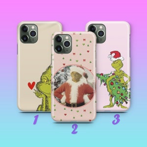 Grinch K8 Phone Case Cover For Apple iPhone 11 12 13 14 15 16 PRO PLuS MiNI MAX Models Green Furry Fuzzy Elf Mean Funny Who Stole Christmas