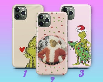 Grinch K8 Phone Case Cover For Apple iPhone 11 12 13 14 15 PRO PLuS MiNI MAX Models Green Furry Fuzzy Elf Mean Funny Guy Who Stole Christmas