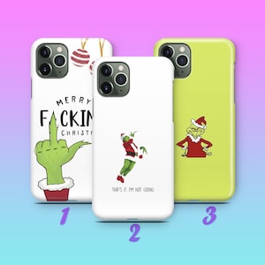 Grinch K6 Phone Case Cover For Apple iPhone 11 12 13 14 15 16 PRO PLuS MiNI MAX Models Green Furry Fuzzy Elf Mean Funny Who Stole Christmas