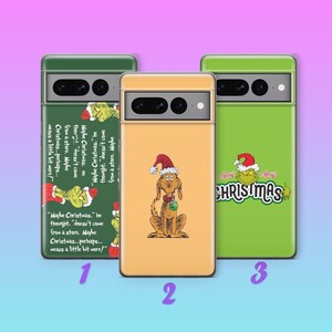 Grinch K7 Phone Case Cover For Google Pixel 6 7 7A 8 8A 9 Pro XL Model Cartoon Character Green Furry Fuzzy Elf Mean Funny Stole Christmas