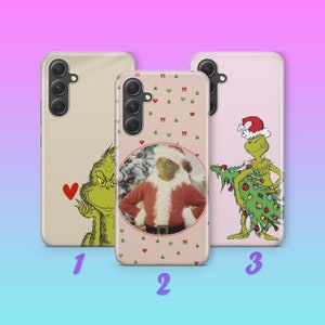 Grinch K8 Phone Case Cover For Samsung A13 A14 A15 A16 A25 A26 A33 A34 A35 A36 A53 A54 A55 A56 A72 A73 + More Models Green Furry Fuzzy Elf