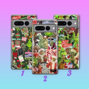 グリンチ K2 携帯ケースカバー Google Pixel 6 7 7A 8 8A 9 Pro XL モデル 漫画キャラクター グリーン ふわふわ エルフ 意地悪 面白い ストール クリスマス
