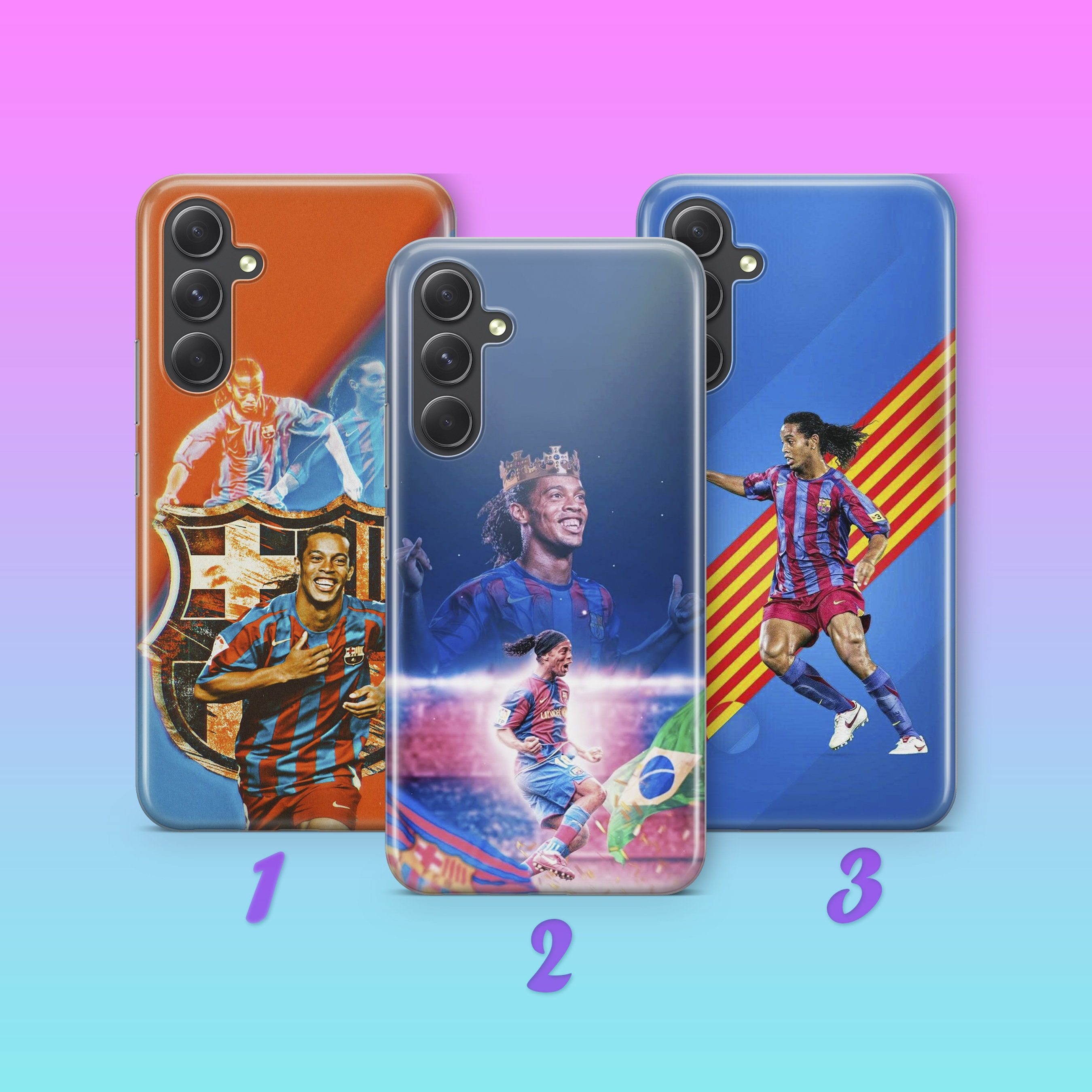 Ronaldinho 7 Housse pour Samsung A14 A15 A16 A17 A25 A26 A33 A34 A35 A36 A53 A54 A55 A56 A72 A73 + d'autres modèles