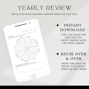 Instant download of yearly review, reuse over and over