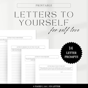 Letters to Yourself for self-love, Journal Prompts, Guided Prompts, 14 pages