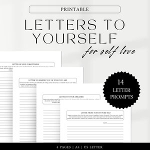 Letters to Yourself for self-love, Journal Prompts, Guided Prompts, 14 pages