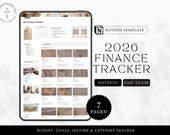 Finance Planner Notion Template 2026 Aesthetic Budget Tracker Monthly Goals Income Expenses Notion Dashboard 2026 Notion Budget Template