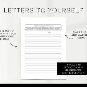 Letters to Yourself for self-love, Journal Prompts, Guided Prompts, Personal growth worksheet