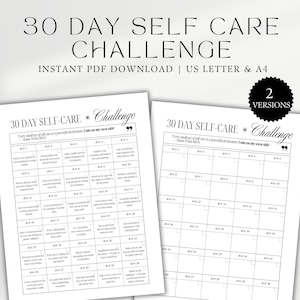 30 day delf care challenge, instant pdf download, us letter, a4, 2 versions