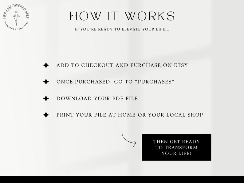 How it works, print at home or in store