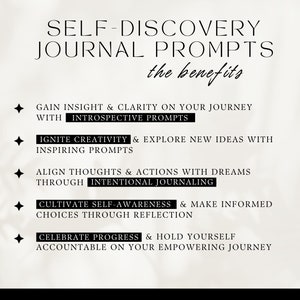 self-discovery journal prompts, the benefits, gain insight and clarity, ignite creativity, explore new ideas, align thoughts and actions, cultivate self-awareness, celebrate progress