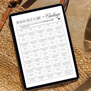 30 day self care challenge tablet mock up