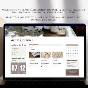welcome to your ultimate notion journal, a central space for self-discover, creativity, personal growth. be intentional, reflective and feel inspired