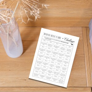 30 day self care challenge mock up on the desk