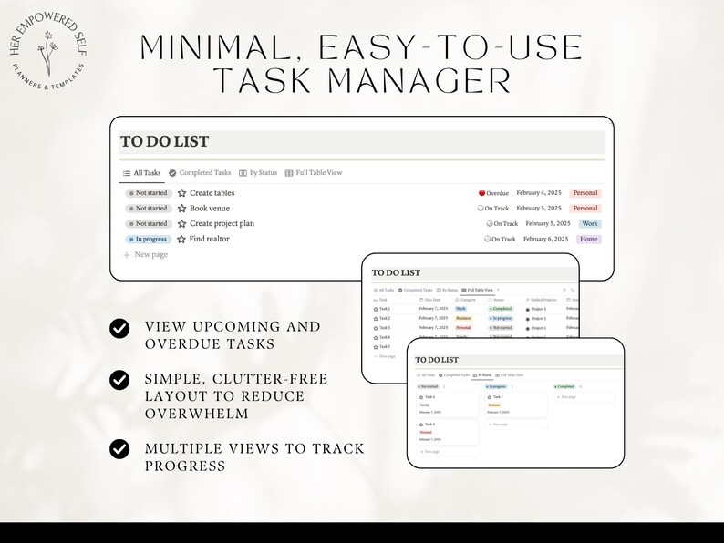 organize projects and tasks in one place, fully integrated, never lose track, multiple views, view upcoming tasks, overdue tasks
