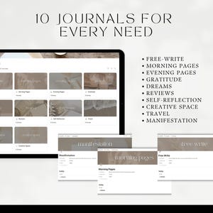 10 journals for every need, mockup of journals