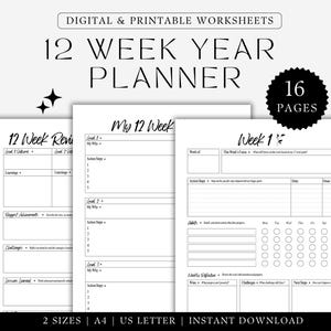 12 weken jaarplanner afdrukbaar 90 dagen doelen 12 weken sjabloon 12 weken planner kwartaalplanner 2025 vision board doelen stellen afdrukbaar pdf
