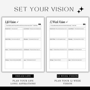 Set your aspirational goals, vision, 12 week vision