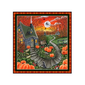 cross stitch pattern halloween night