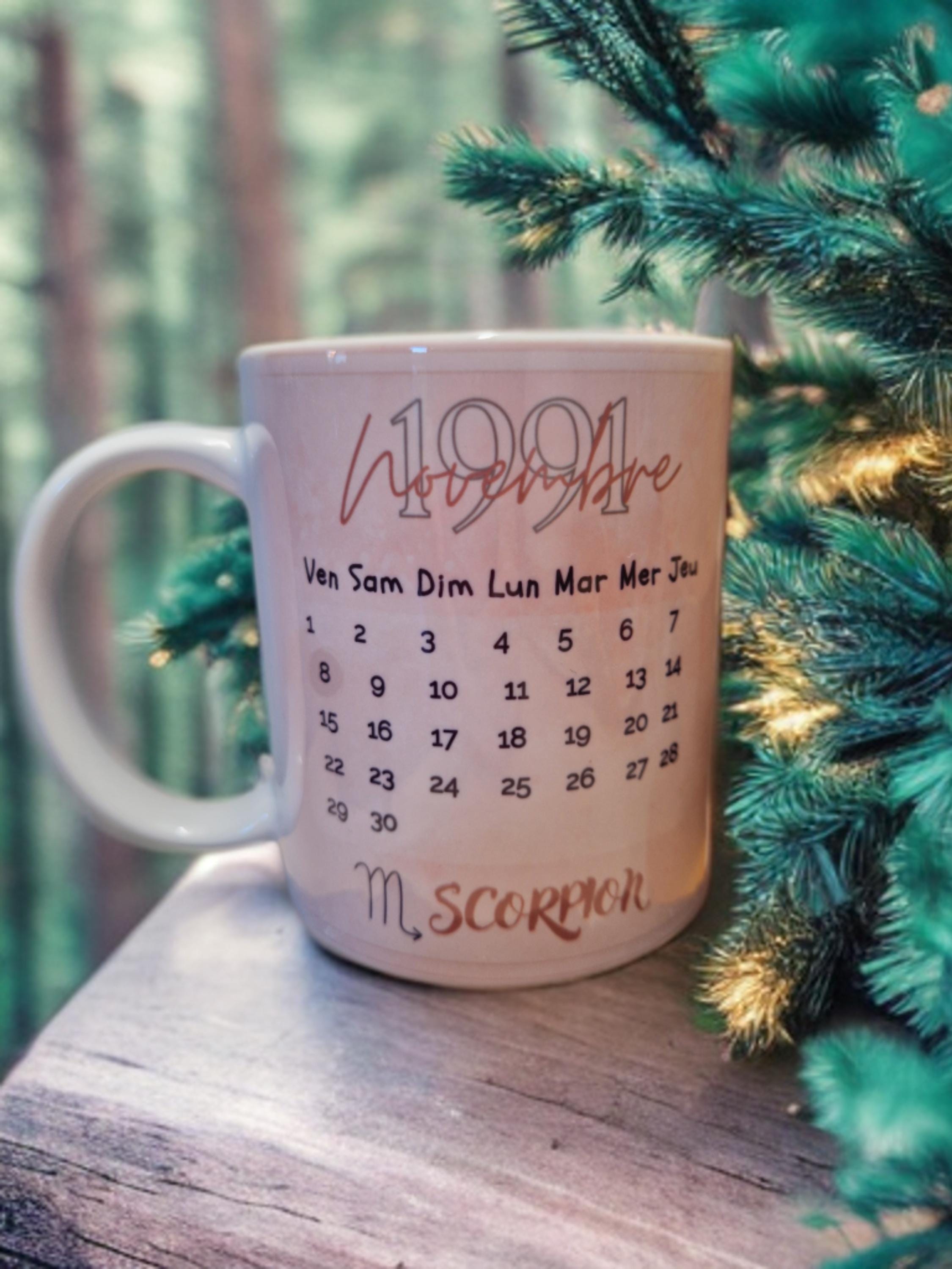 Tasse émaillée Rétro Balance Horoscope - Signe Astrologie Zodiaque - Blanc Métal