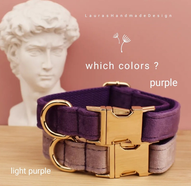 Super soft velvet dog collar, adjustable collar, great quality image 5