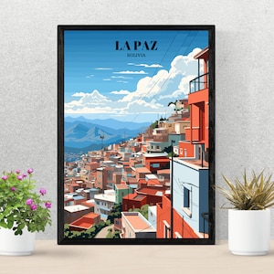 La Paz Travel Print Wall Art La Paz Wall Hanging Home Décor La Paz Gift Art Lovers Bolivia Art Lover Gift La Paz Travel Gift