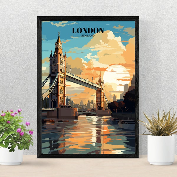 London Travel Print Wall Art London Wall Hanging Home Décor London Gift Art Lovers England Art Lover Gift London Travel Gift