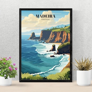 Madeira Travel Print Wall Art Madeira Wall Hanging Home Décor Madeira Gift Art Lovers Portugal Art Lover Gift Madeira Wall Décor