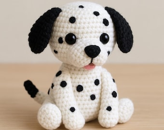 Dalmatian Amigurumi Crochet Pattern – Digital PDF | DK Yarn | Beginner-Friendly Toy Dog