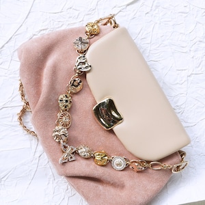 Gold & Silver Statement Strap, Detachable Rhinestone Clasp, Custom Length Purse Accessory, Handmade Bag Jewelry, Y2K Jewelry For Her