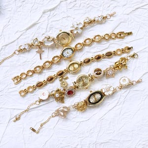 Pulsera de reloj de oro vintage, joya de reloj funcional, elegante pulsera de ojo de tigre, accesorio de moda único, regalos de joyería Y2K