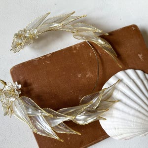 HELEN | Wedding Gold Leaf Headband, Hellenistic Bridal Headband, Elven Leaf Headpiece, Bridal Leaf Headband, Leaf Headpiece, Helen Headband