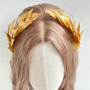 HELEN (GOLD) | Wedding Gold Leaf Headband, Gold Hellenistic Headband, Golden Headpiece, Bridal Gold Leaf Headband, Gold Leaf Headpiece