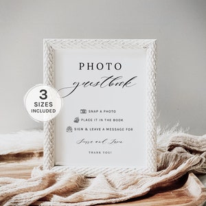 Photo Guestbook Sign, Wedding Guestbook Sign, Guest Book Sign, Guestbook Sign Template, Photo Guest Book, Wedding Signage, Templett 001
