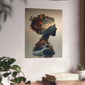 Mother Earth Rising, Mother Earth Symbolic Print, Mother Earth Wall Art, Nature Pictures for Home Decorating, Gardening & Nature Lover Gifts