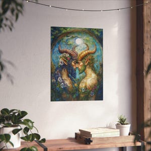 Satyr Lovers Poster Print, Male Lover Print, LGBTQ Friendly Art, Gay Man Art Prints, Gay Pride Art for Home Decorating image 4