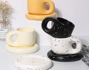 Fat Handle Nordic Mug & Tray Set