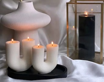 Geometric U-Shaped Candle