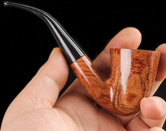 EcostyleCY Pipa per tabacco fatta a mano Pipa per tabacco Pipa in legno portatile Fumo per tabacco Filtro Accessori per fumatori Regali Sigaretta per amico fumatore