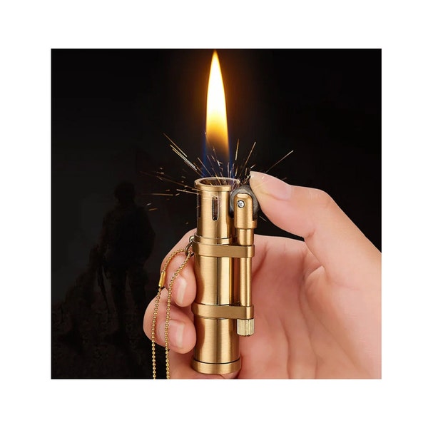 Retro Tanker Flint Kerosene Lighter: Stylish Windproof Cigar Accessory for Men